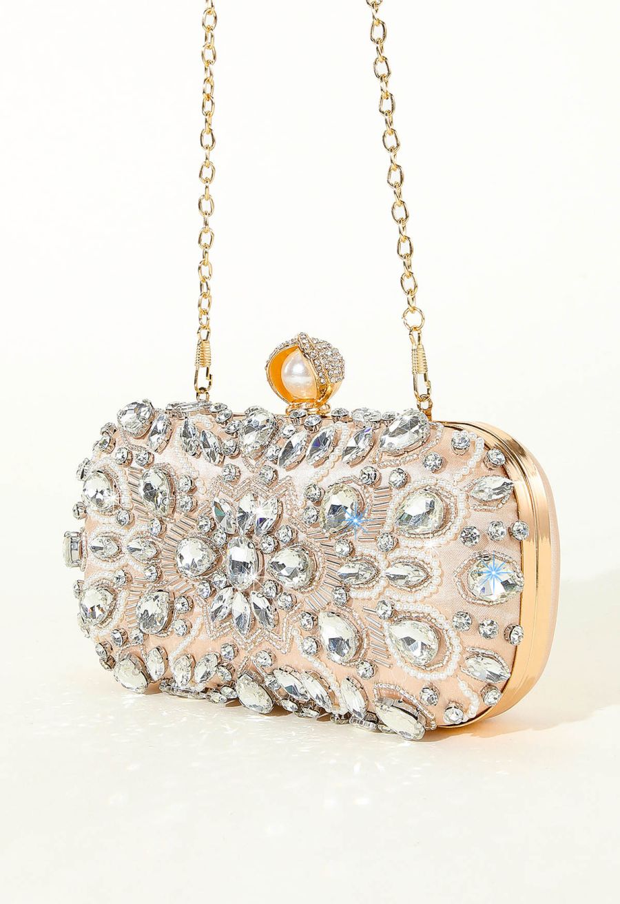 Sparkly Rhinestone Beaded Embroidered Clutch