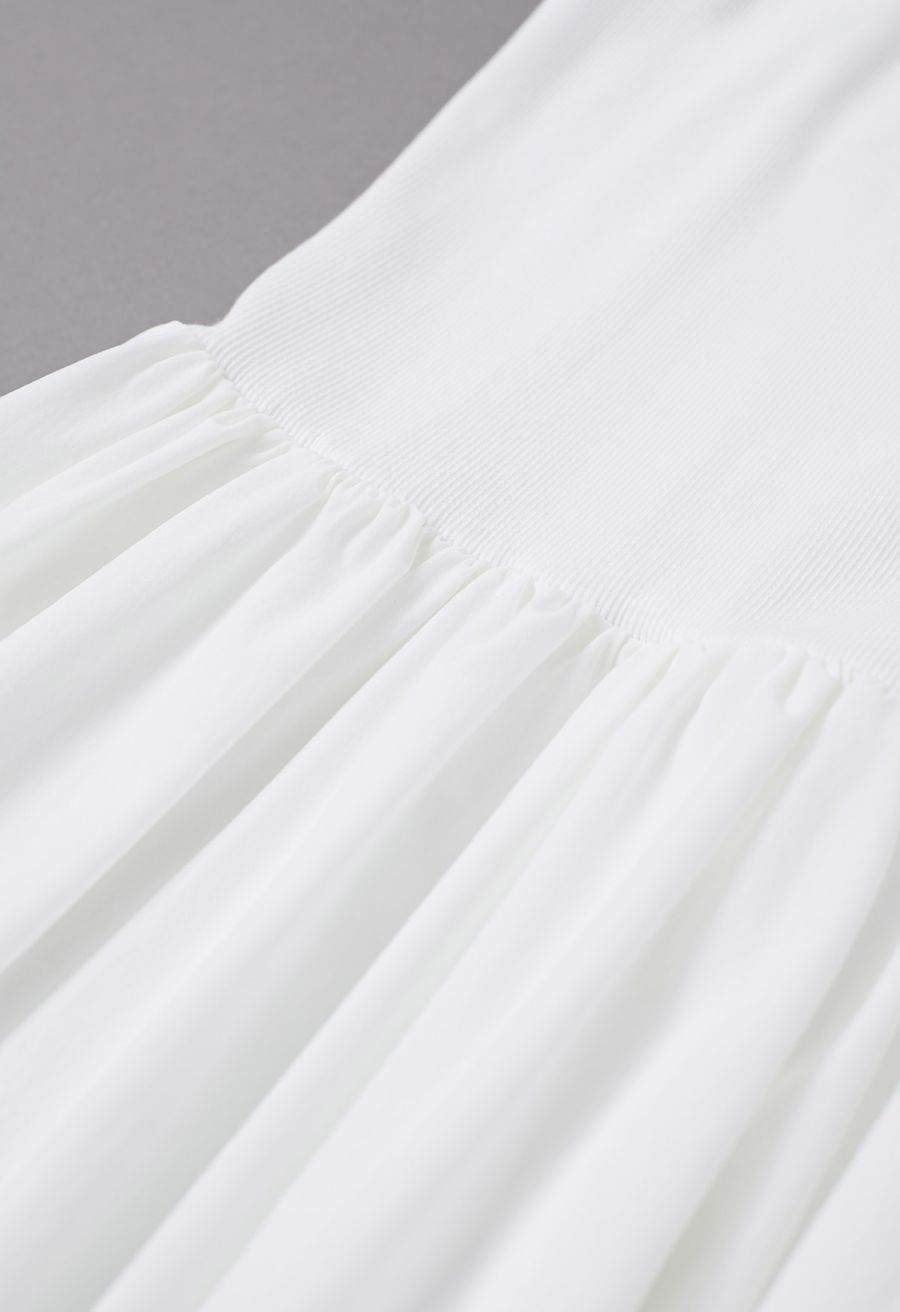 Pure Essence Side Pocket Split Halter Dress in White