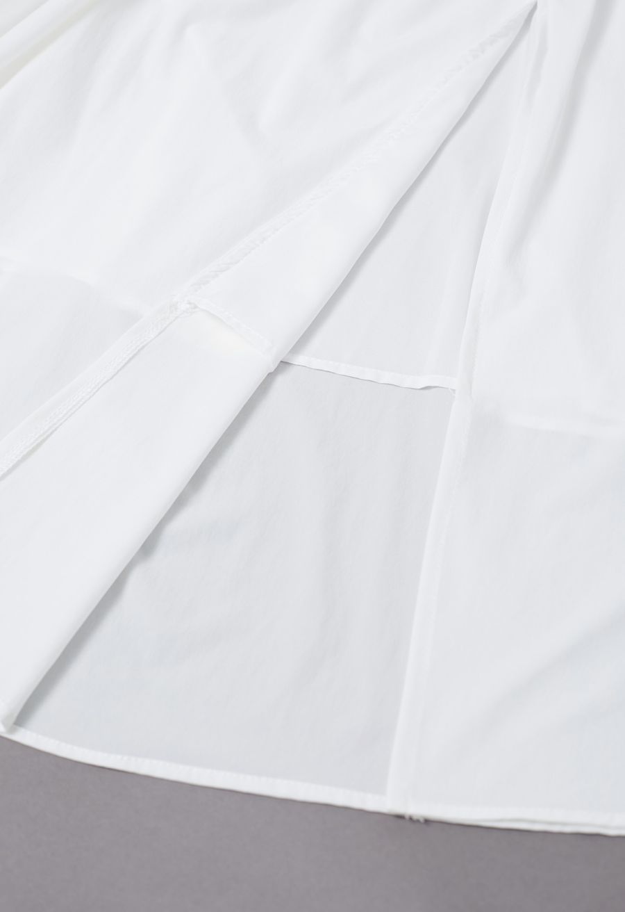 Pure Essence Side Pocket Split Halter Dress in White