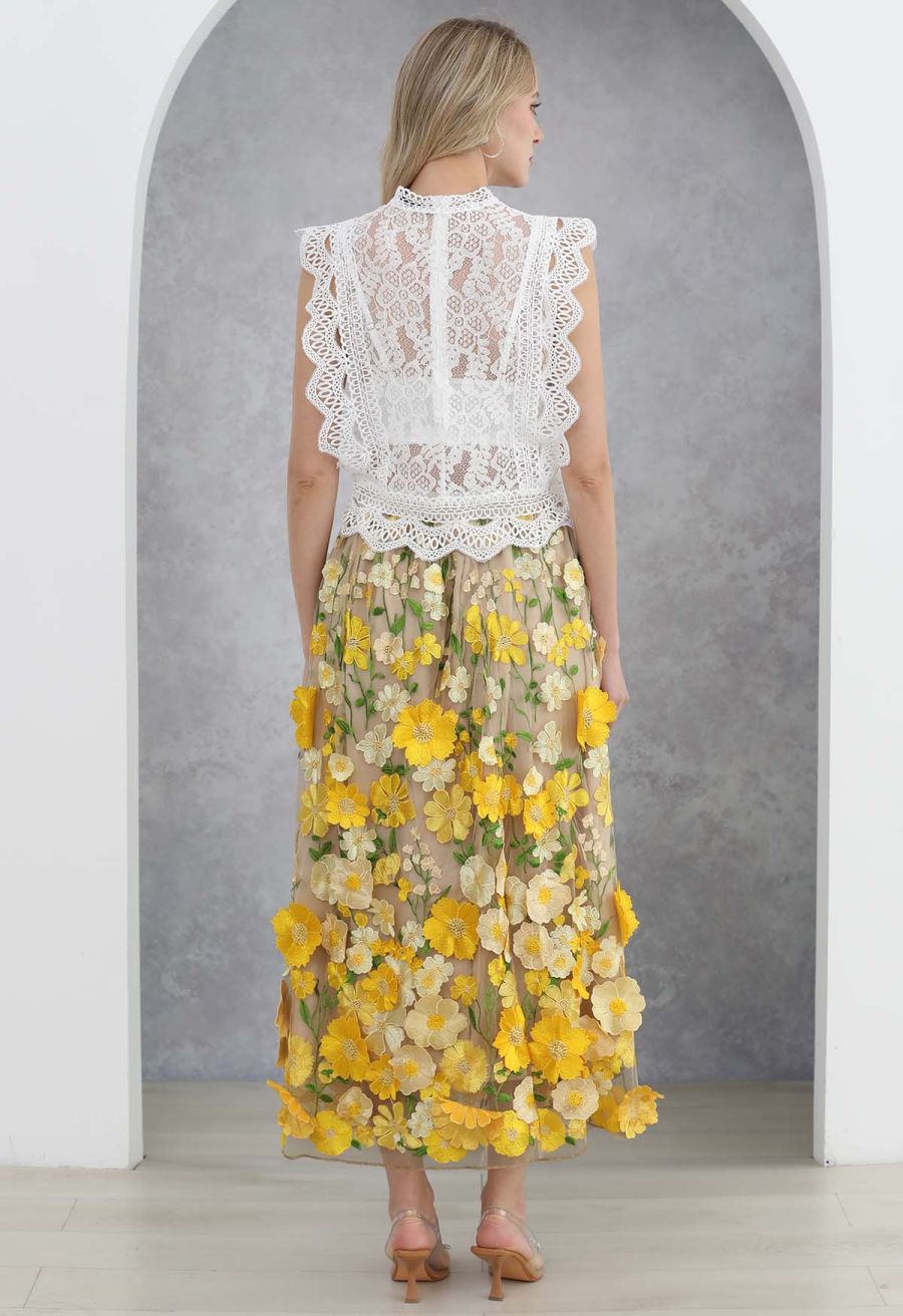 Your Sassy Start Sleeveless Crochet Lace Top in White