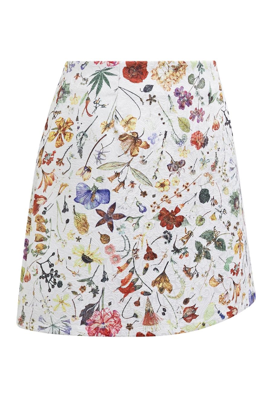 Botanical Garden Jacquard Mini Bud Skirt
