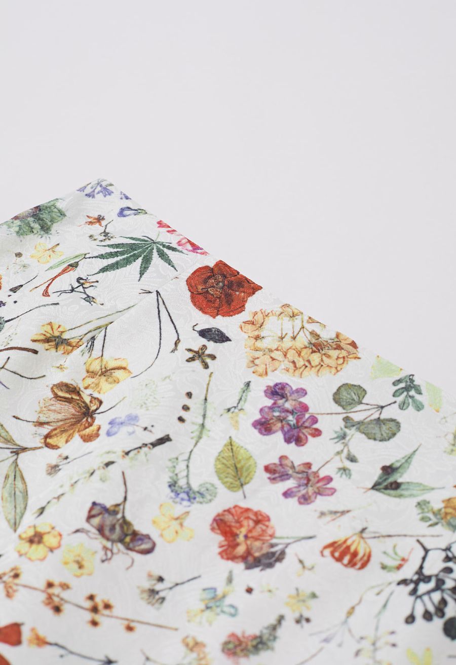 Botanical Garden Jacquard Mini Bud Skirt