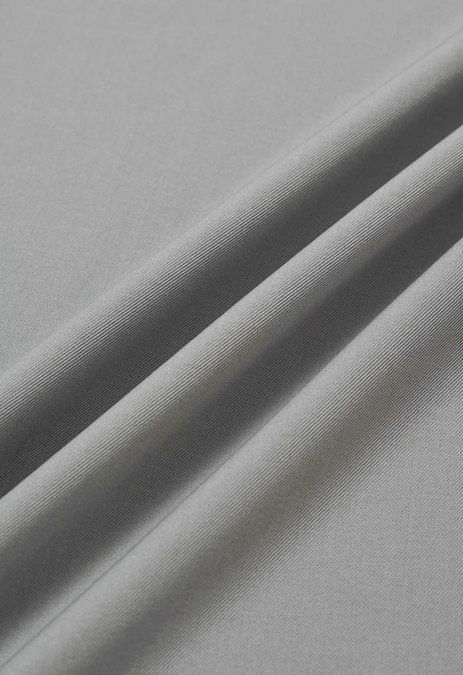 Accordion Pleats Waist Wide-Leg Pants in Grey