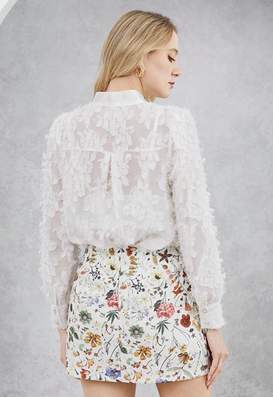 Botanical Garden Jacquard Mini Bud Skirt