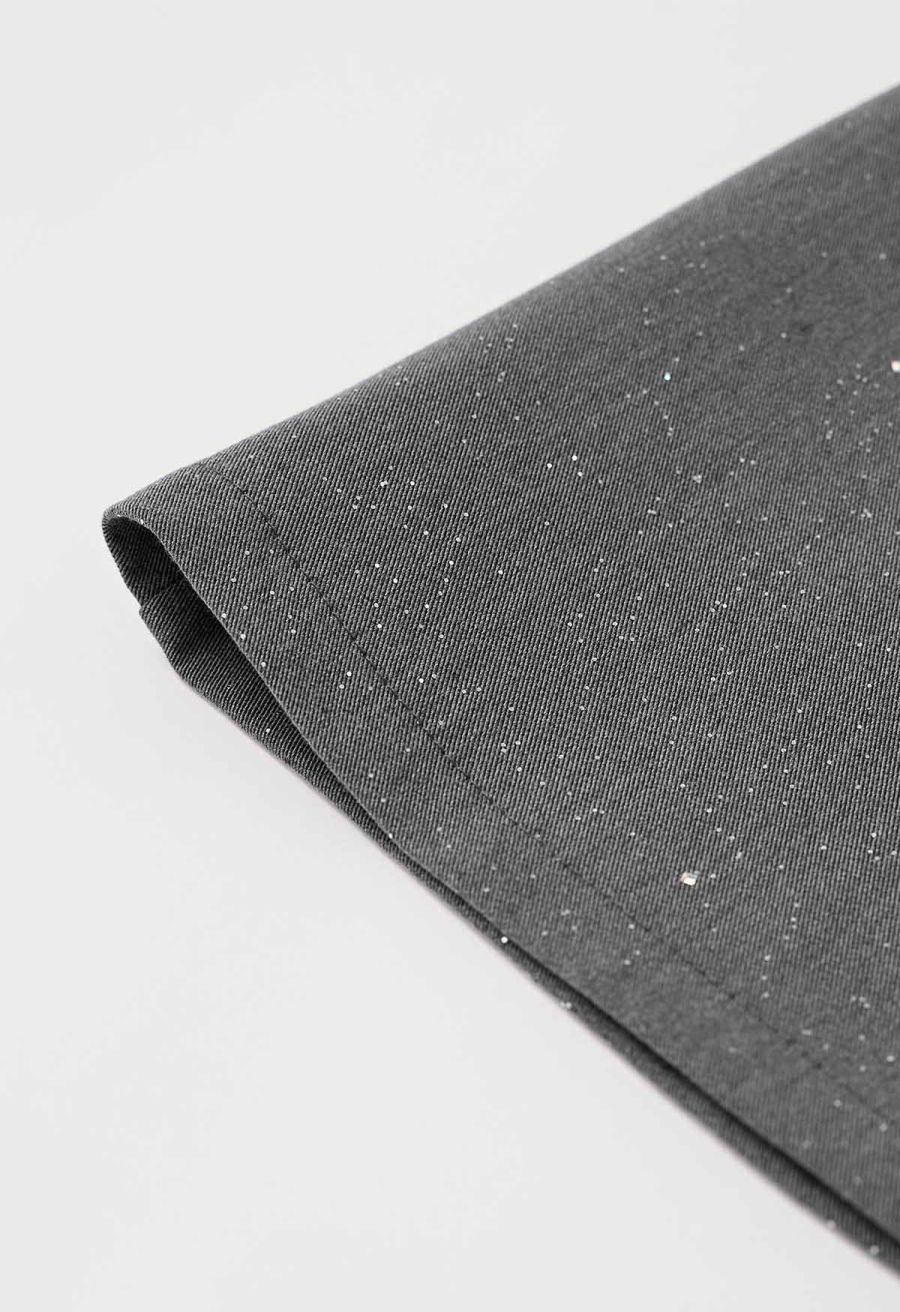 Starry Night Belted Mini Bud Skirt in Grey