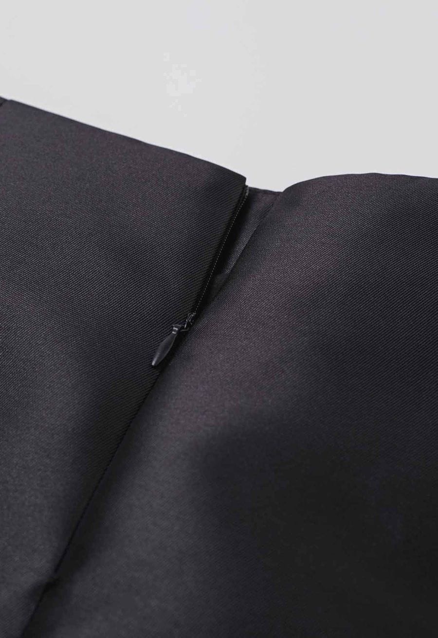 3D Rose Petal Satin Skorts in Black