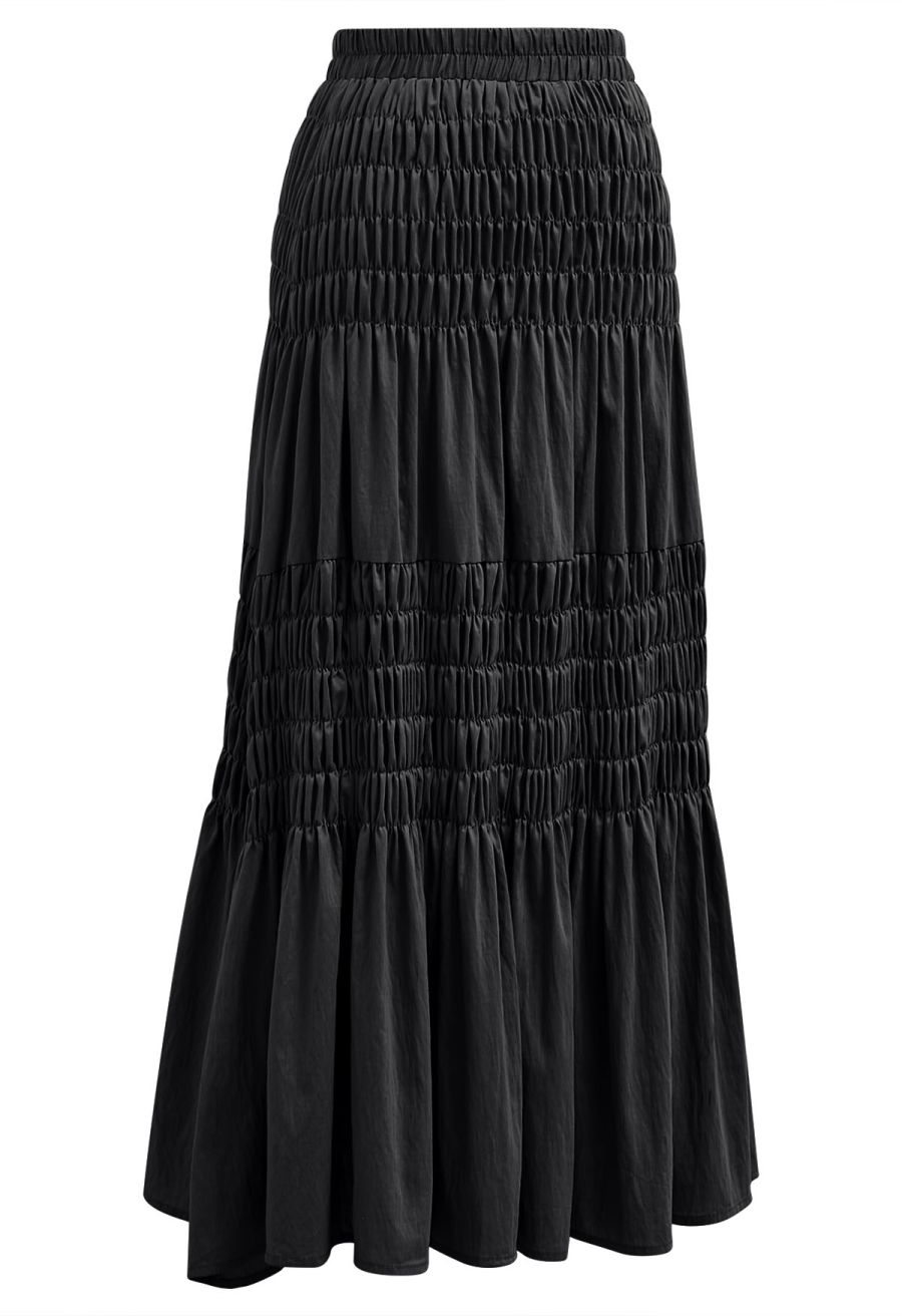 Modern Favorite Shirred Skirt in Black