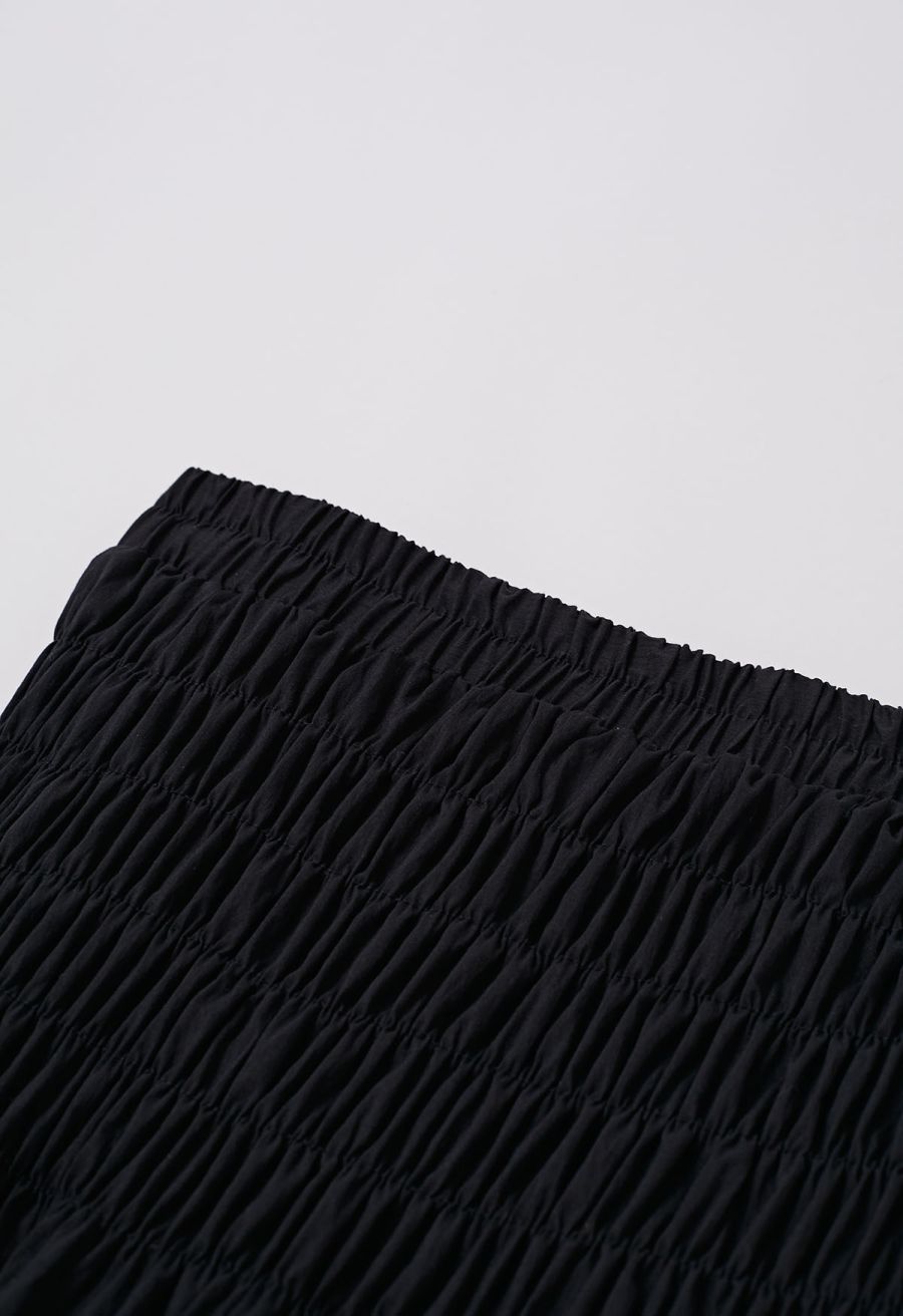 Modern Favorite Shirred Skirt in Black