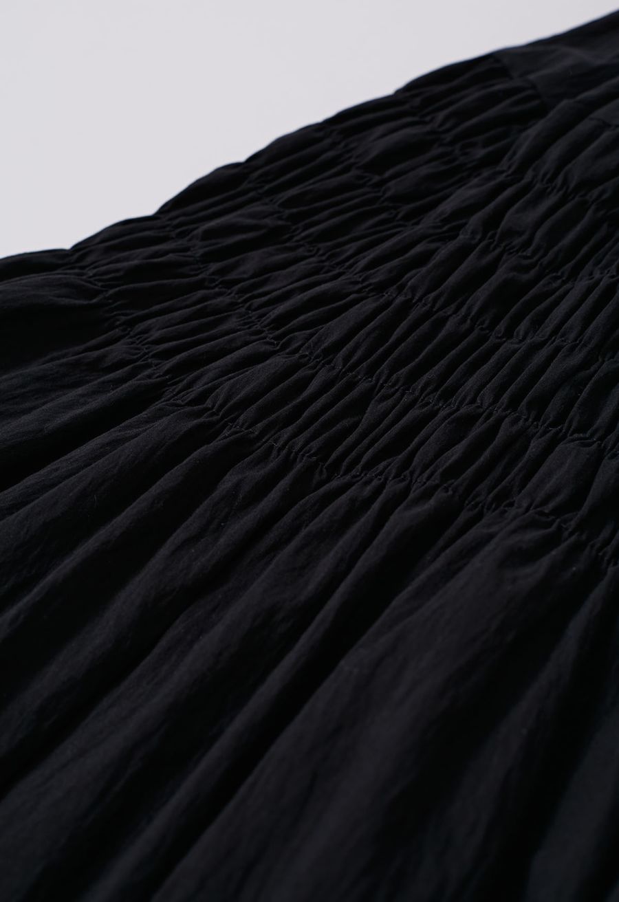 Modern Favorite Shirred Skirt in Black