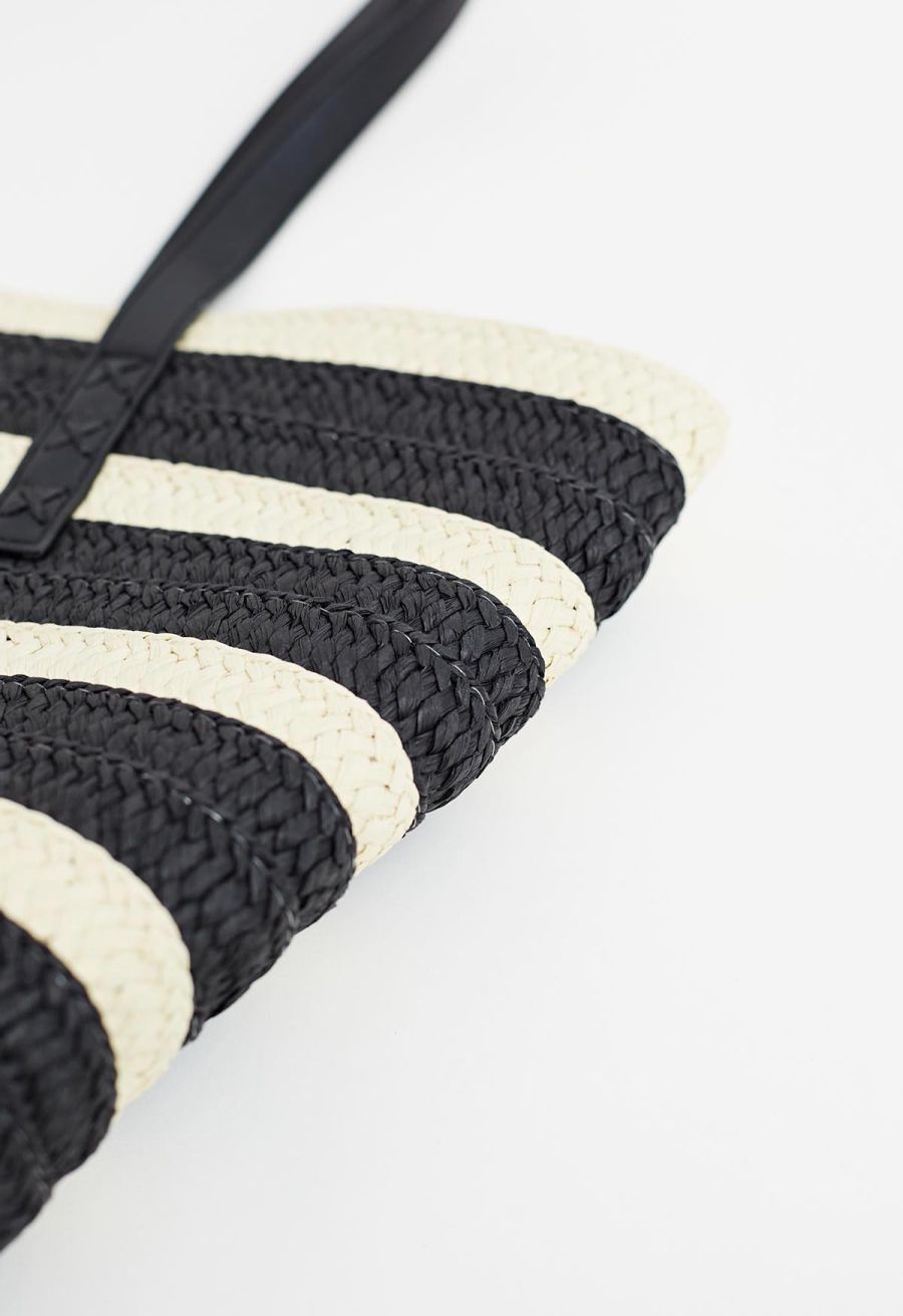 Contrast Color Handmade Woven Straw Bag
