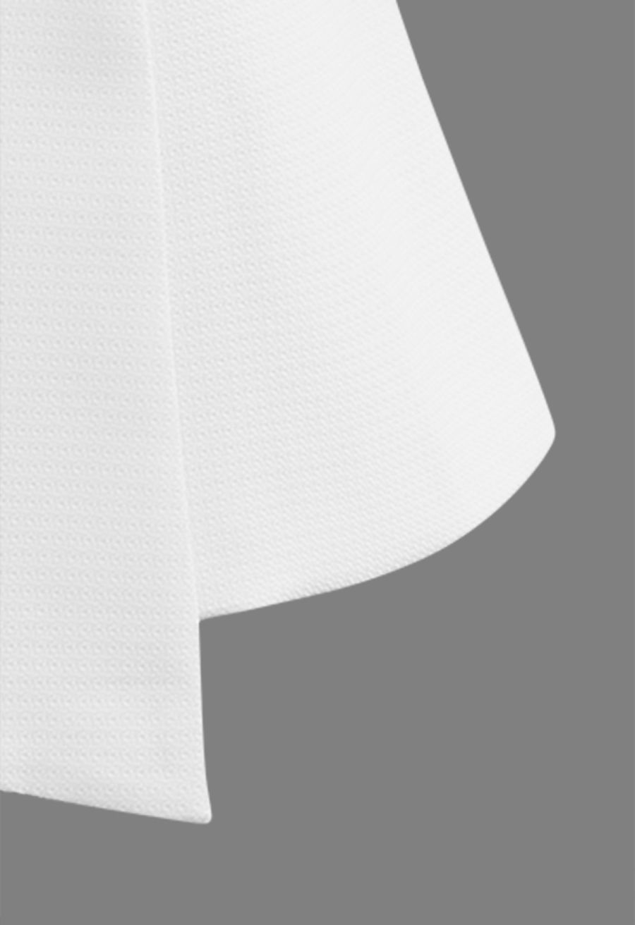 Triangle Button V-Neck Batwing Sleeve Top in White