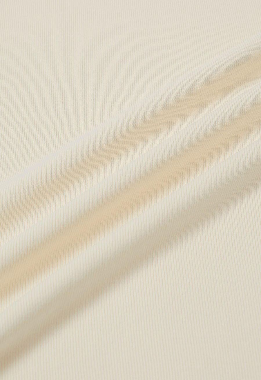 Halter Neck Cutout Wrap Knit Twinset Dress in Cream