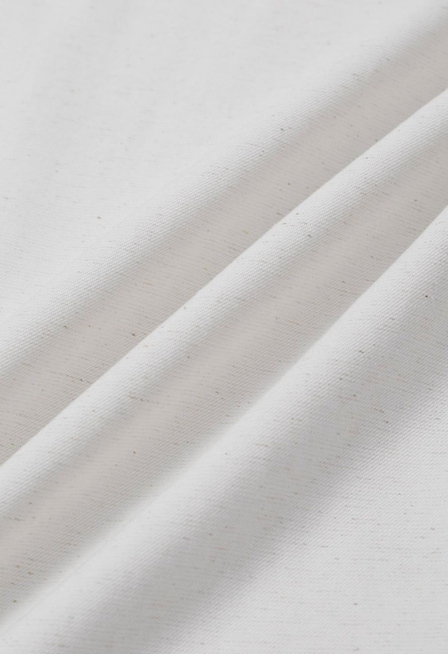 Simplicity Drawstring Straight-Leg Cotton Pants in White