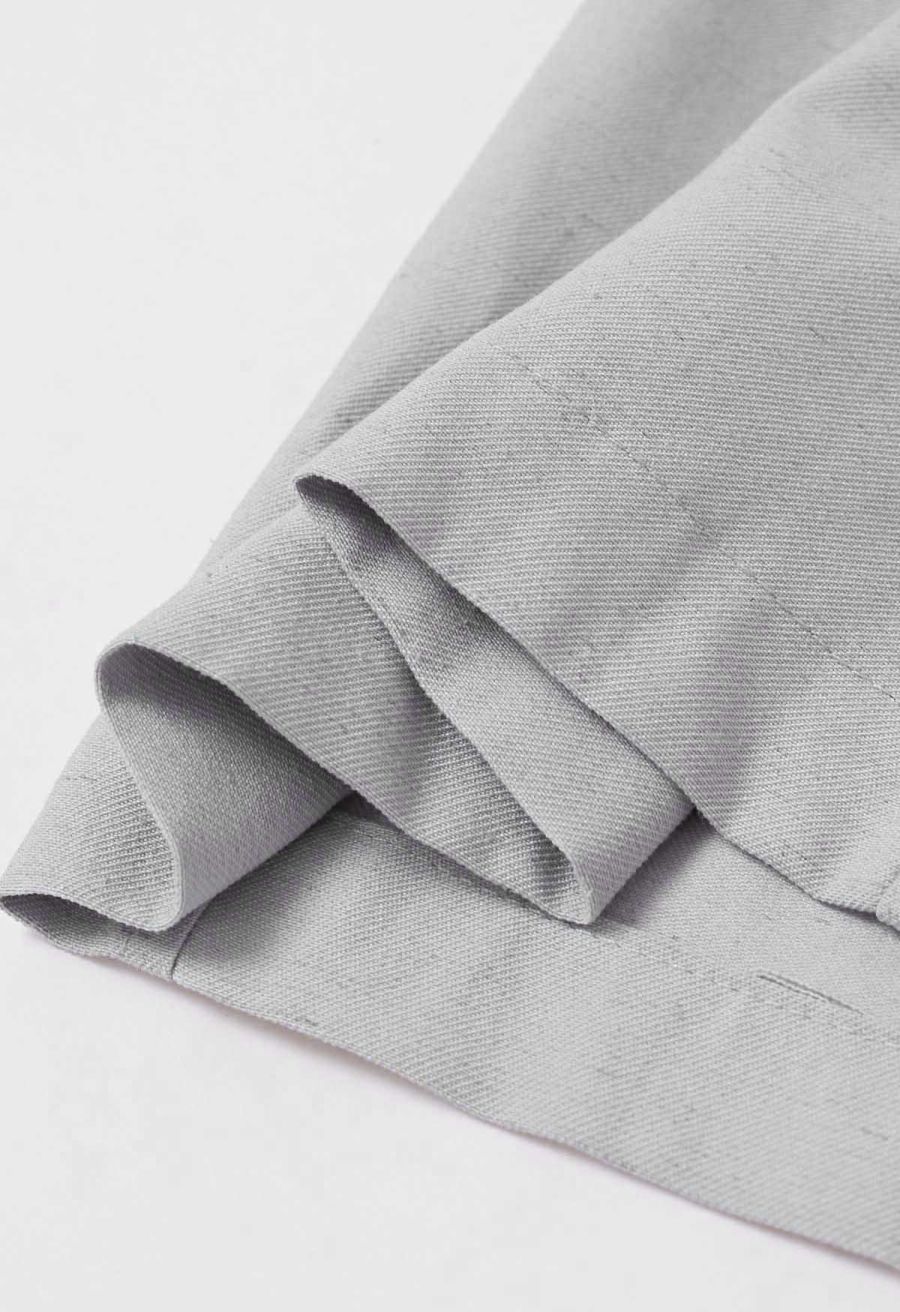 Simplicity Drawstring Straight-Leg Cotton Pants in Dusty Blue