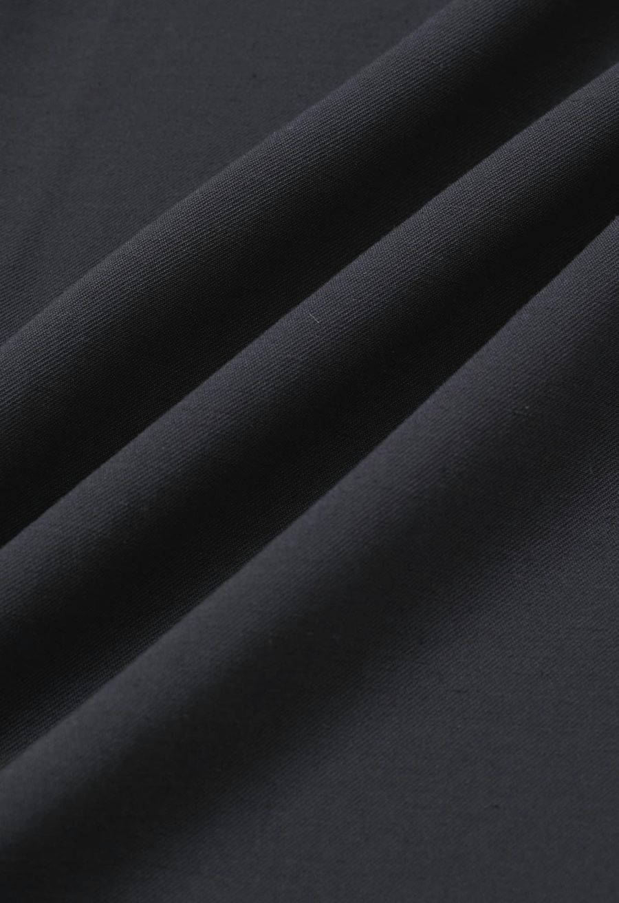 Simplicity Drawstring Straight-Leg Cotton Pants in Smoke
