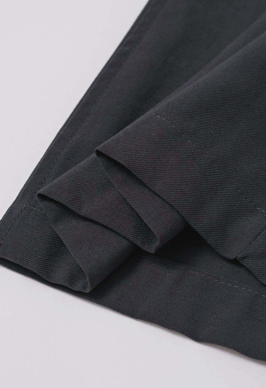 Simplicity Drawstring Straight-Leg Cotton Pants in Smoke