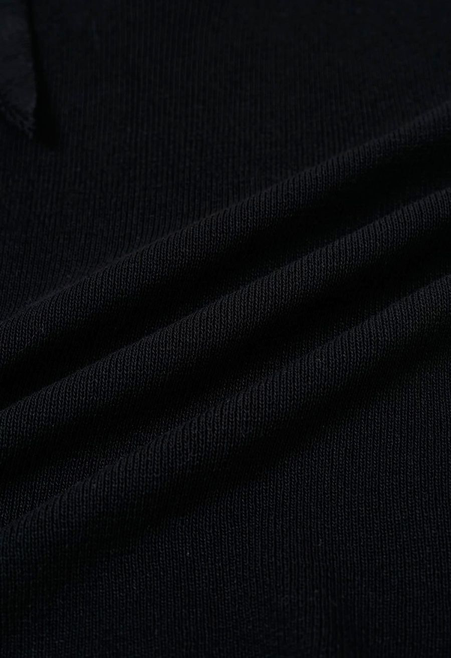 Side Tie Knotted Cap Sleeve Crop Knit Top in Black