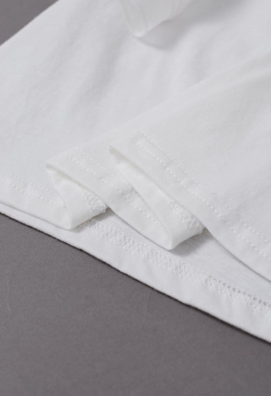 Exaggerated Organza Ruffles Sleeveless Top in White