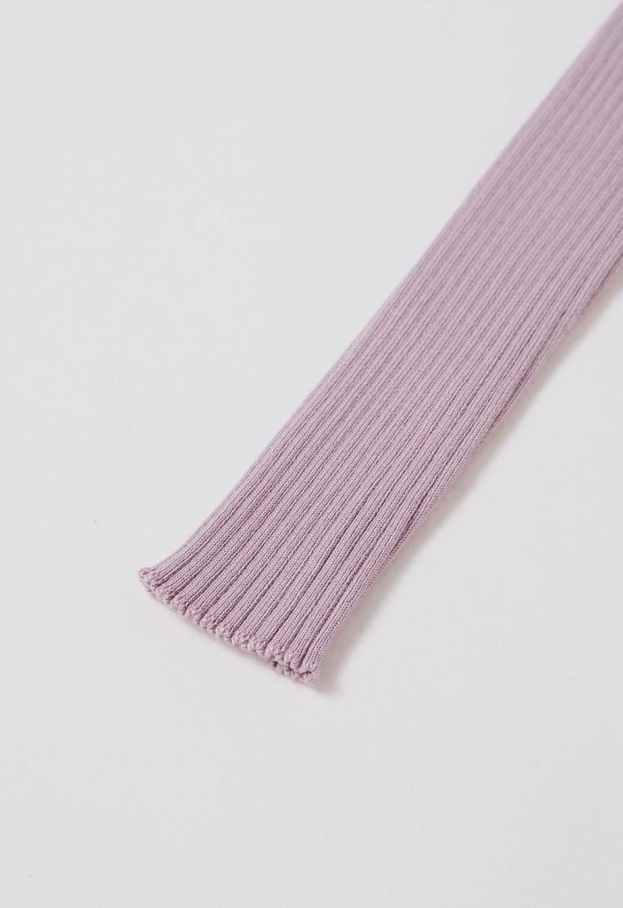 Crisscross Full Ribbed Knit Top in Mauve