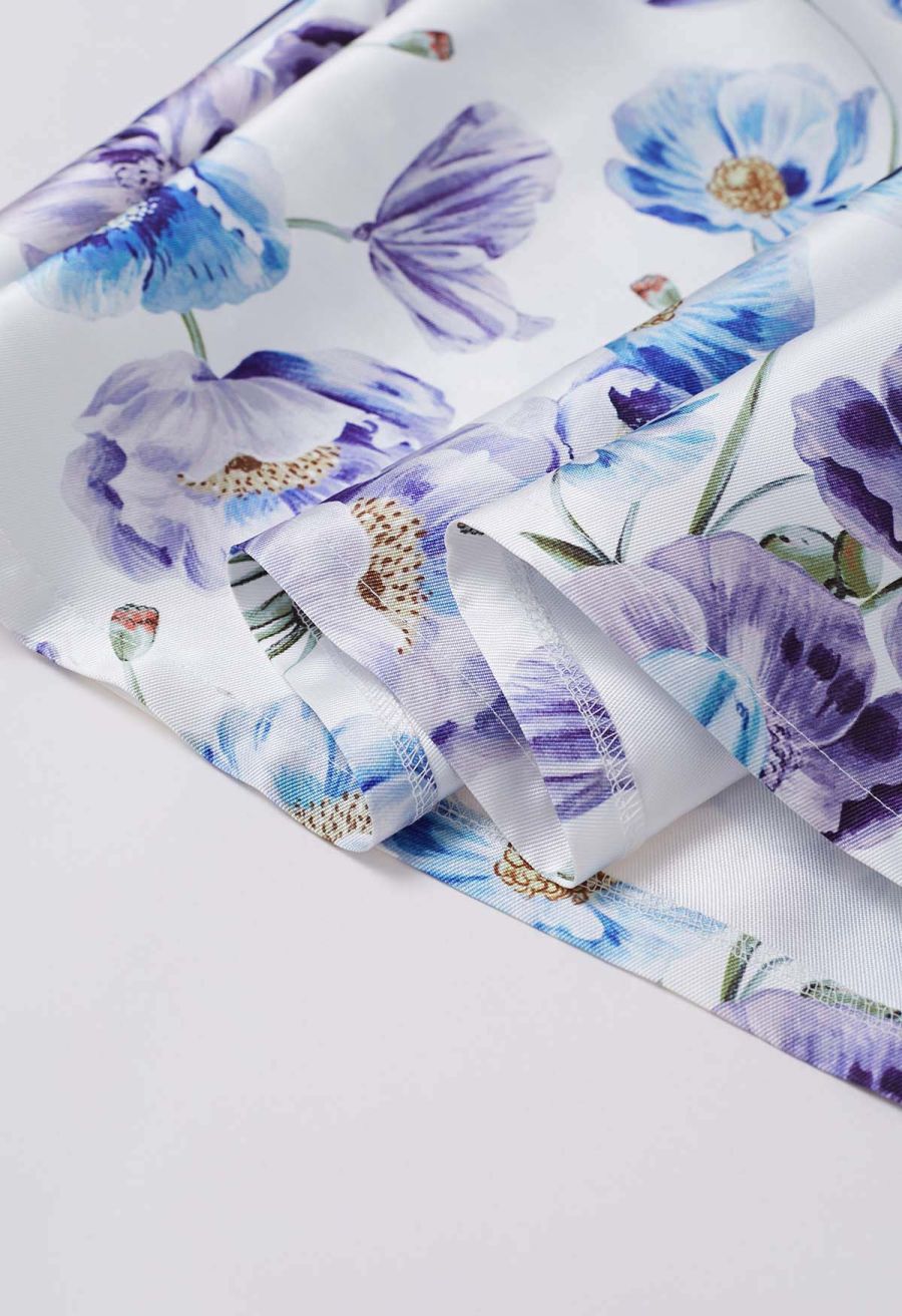 Watercolor Anemone Blossom Sleeveless Midi Dress