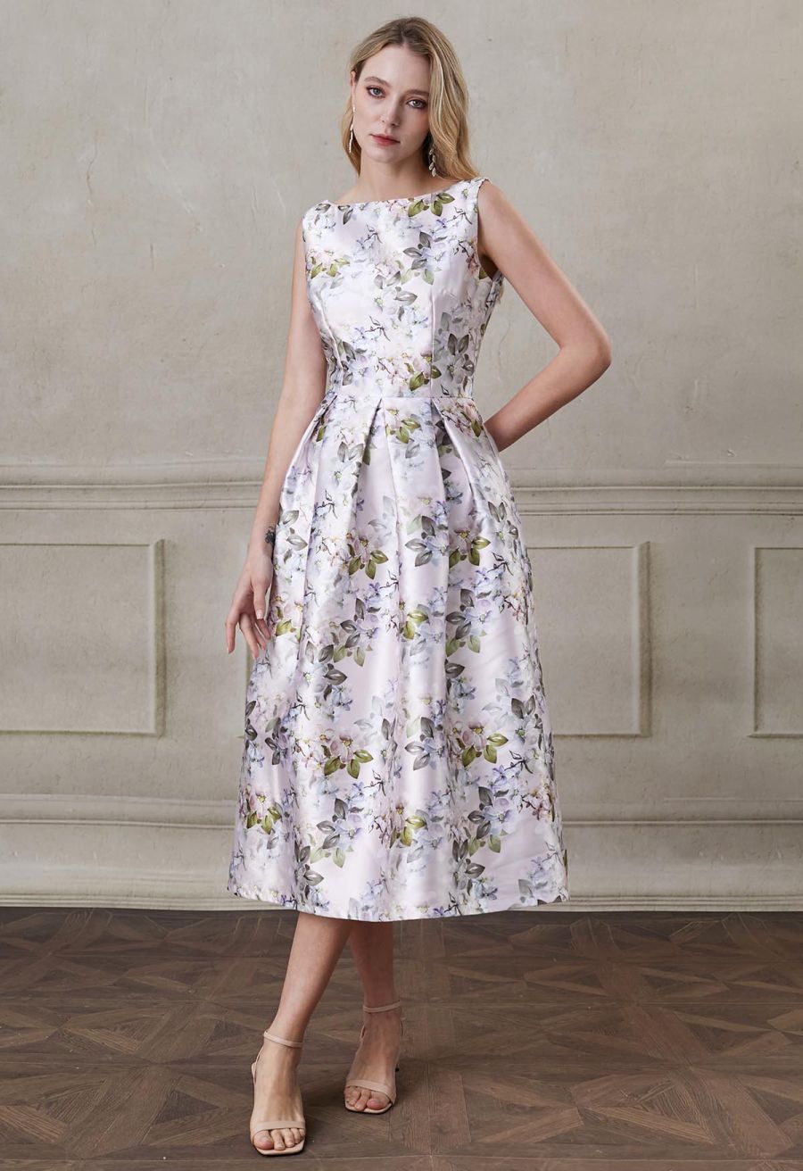 Blossom Serenade Sleeveless Midi Dress