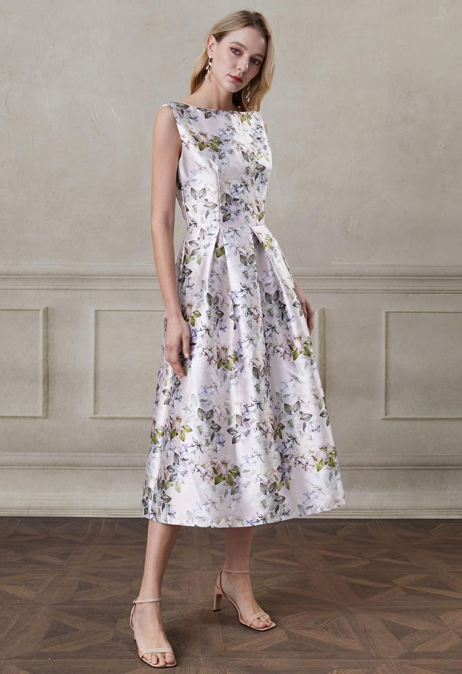 Blossom Serenade Sleeveless Midi Dress