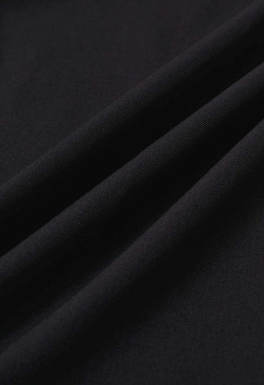 Tailored Straight Leg Belted Pants in Black