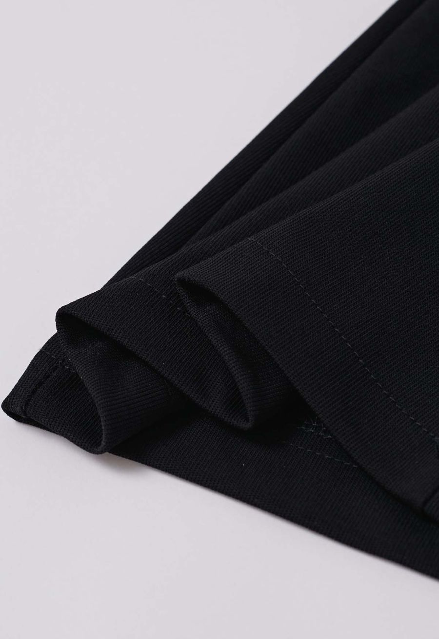 Rose Belt Back Zip Flare Hem Pants