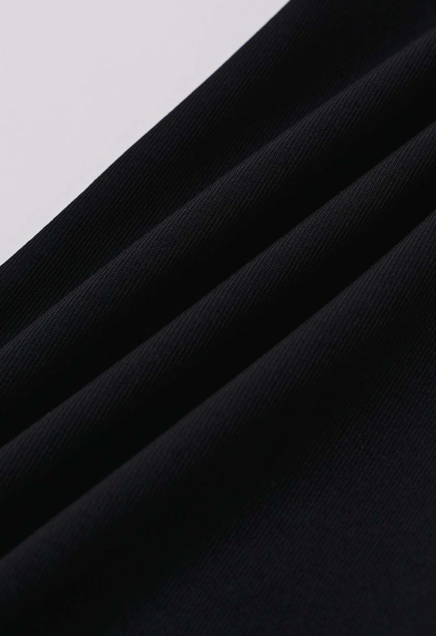 Rose Belt Back Zip Flare Hem Pants