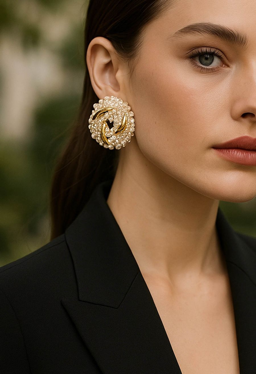 Geometric Twisted Faux Pearl Earrings