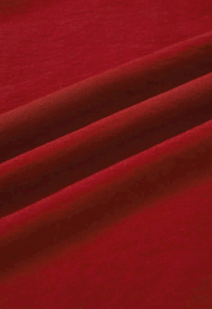 Bow-Tie Shirred Back Maxi Halter Dress in Red