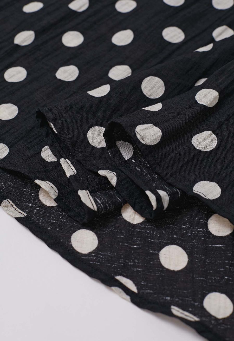 Crisscross Self-Tie Halter Neck Maxi Dress in Dots