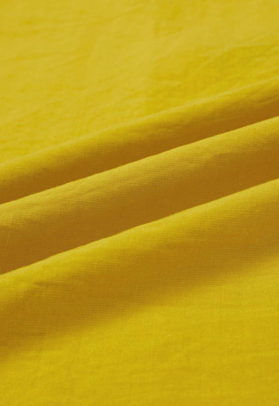 Bow-Tie Shirred Back Maxi Halter Dress in Mustard