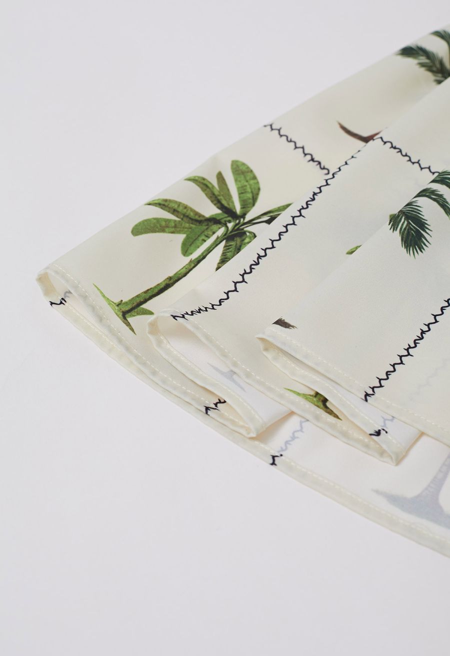 Tropical Tree Tie-Shoulder Cami Maxi Dress