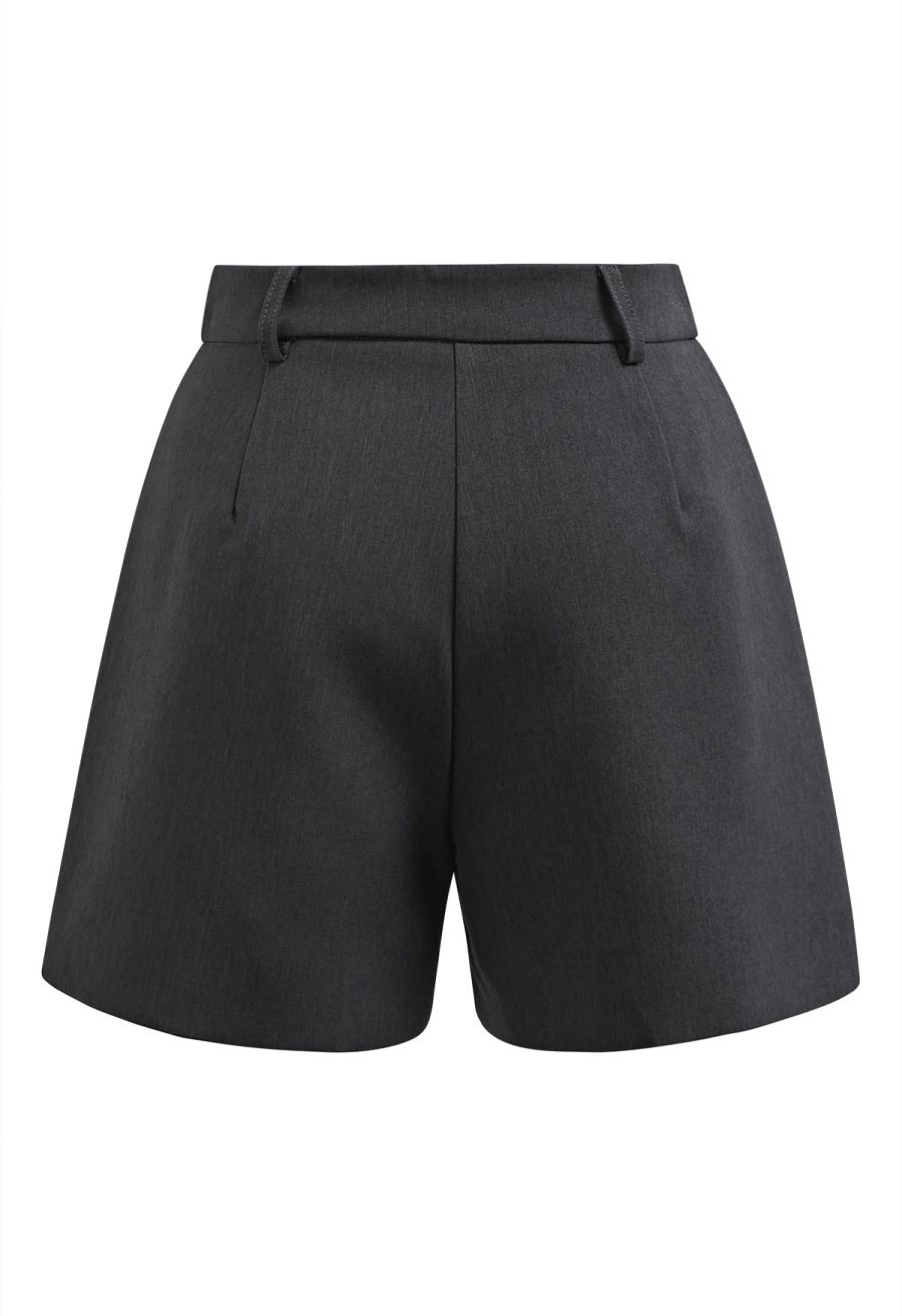 Seamed Front Side Pocket Shorts in Smoke