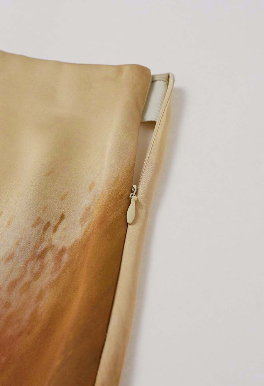 Ombre Dyeing Satin Flare Skirt