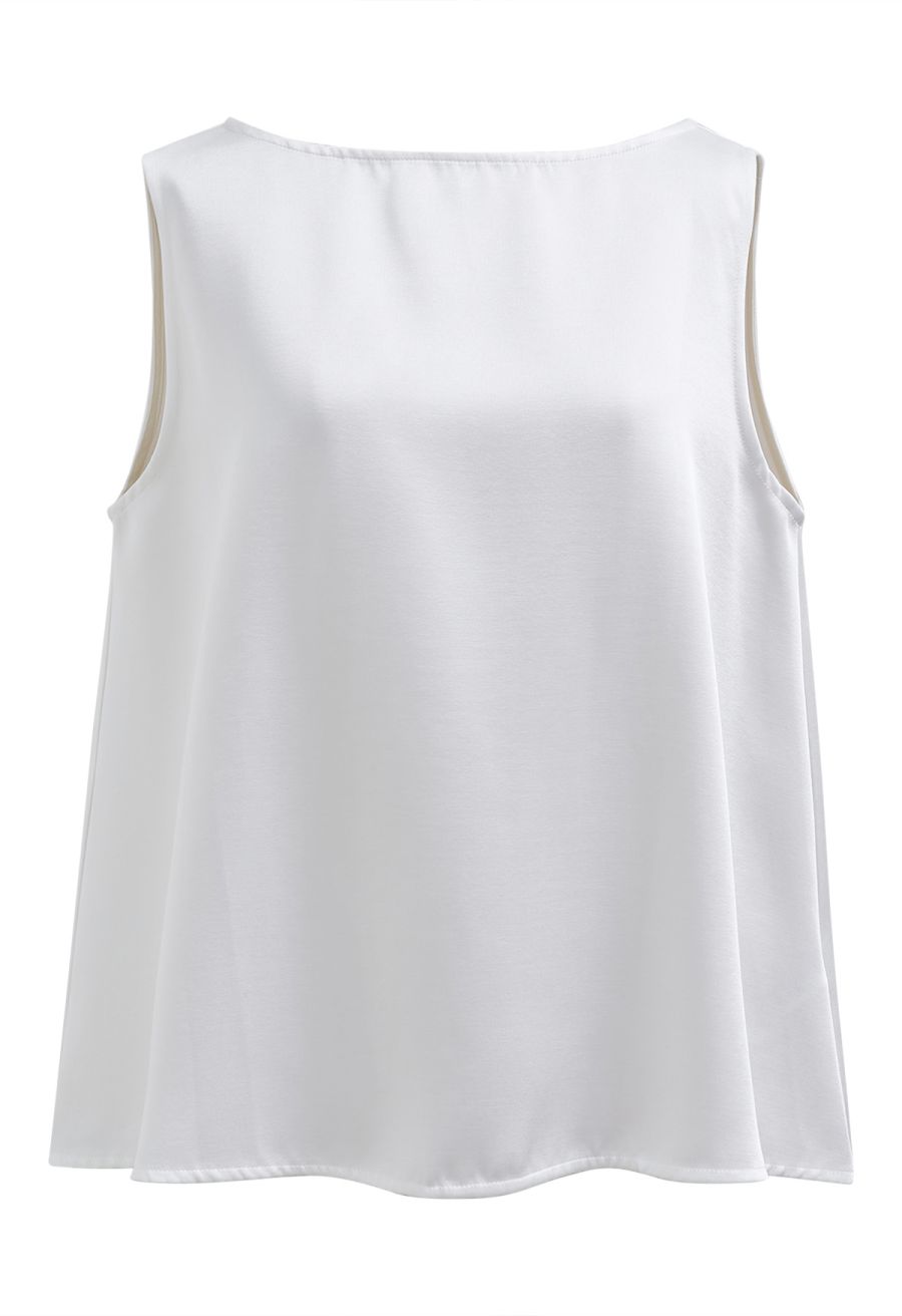Reversible Bow-Tie Sleeveless Top in White