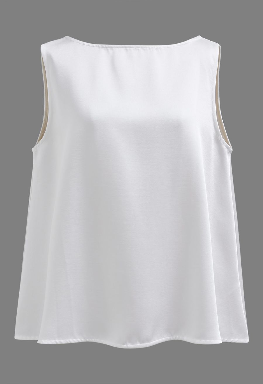 Reversible Bow-Tie Sleeveless Top in White