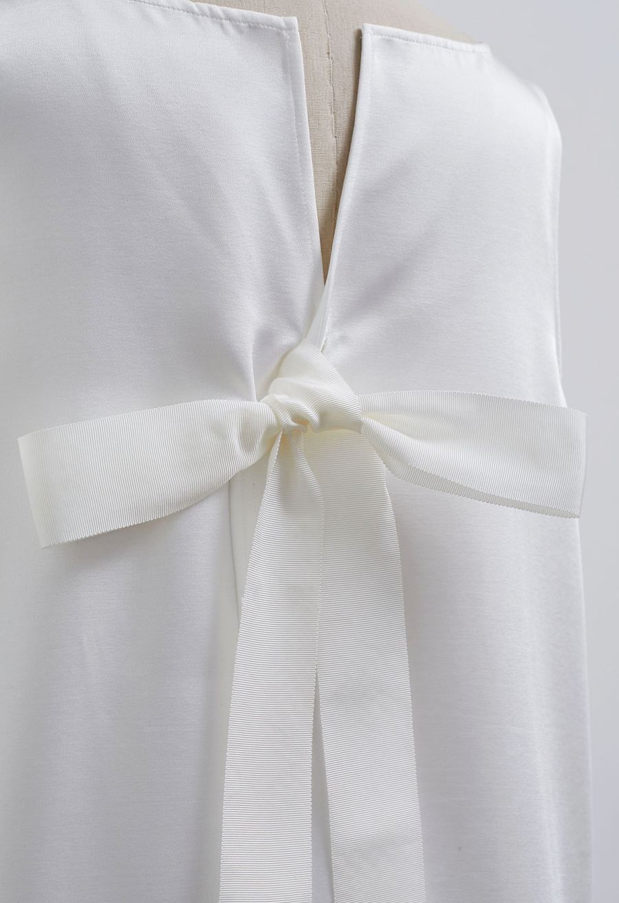 Reversible Bow-Tie Sleeveless Top in White