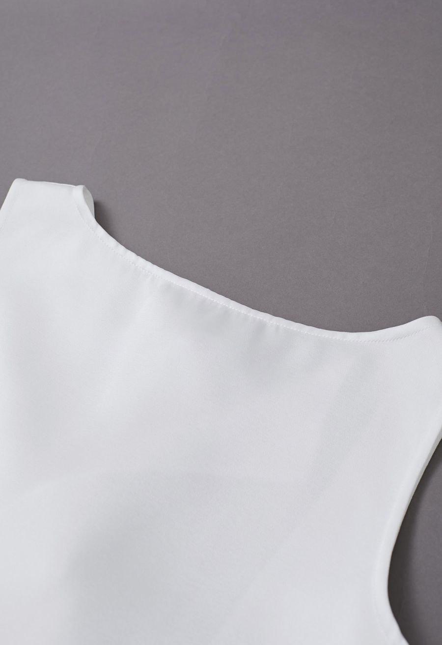 Reversible Bow-Tie Sleeveless Top in White