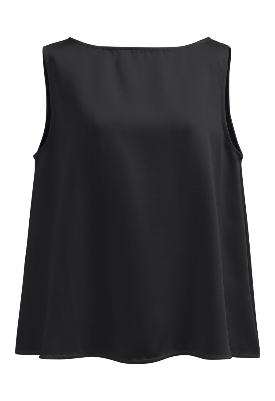 Reversible Bow-Tie Sleeveless Top in Black