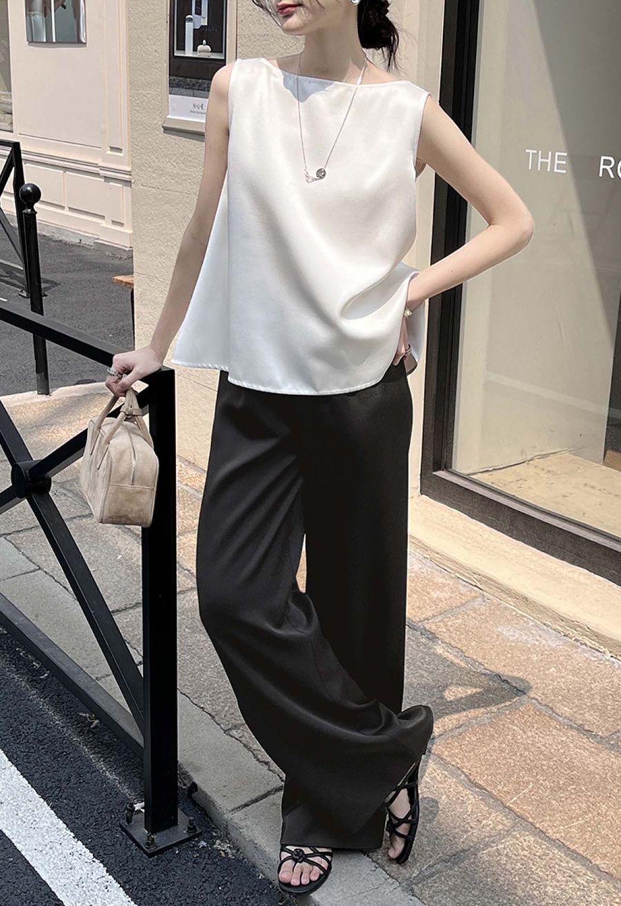 Reversible Bow-Tie Sleeveless Top in White