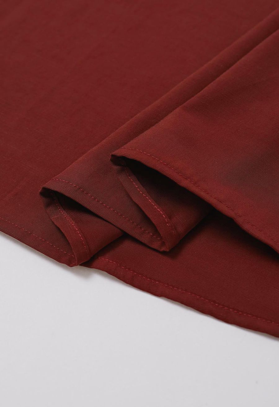 Knot Shoulder Longline Sleeveless Top in Red