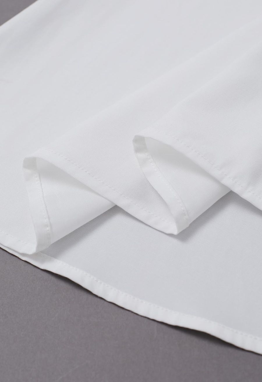 Knot Shoulder Longline Sleeveless Top in White