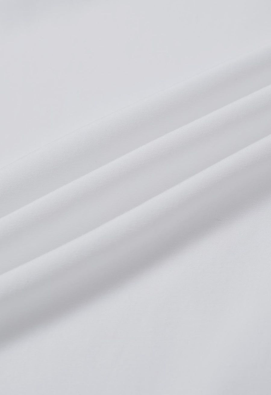 Knot Shoulder Longline Sleeveless Top in White