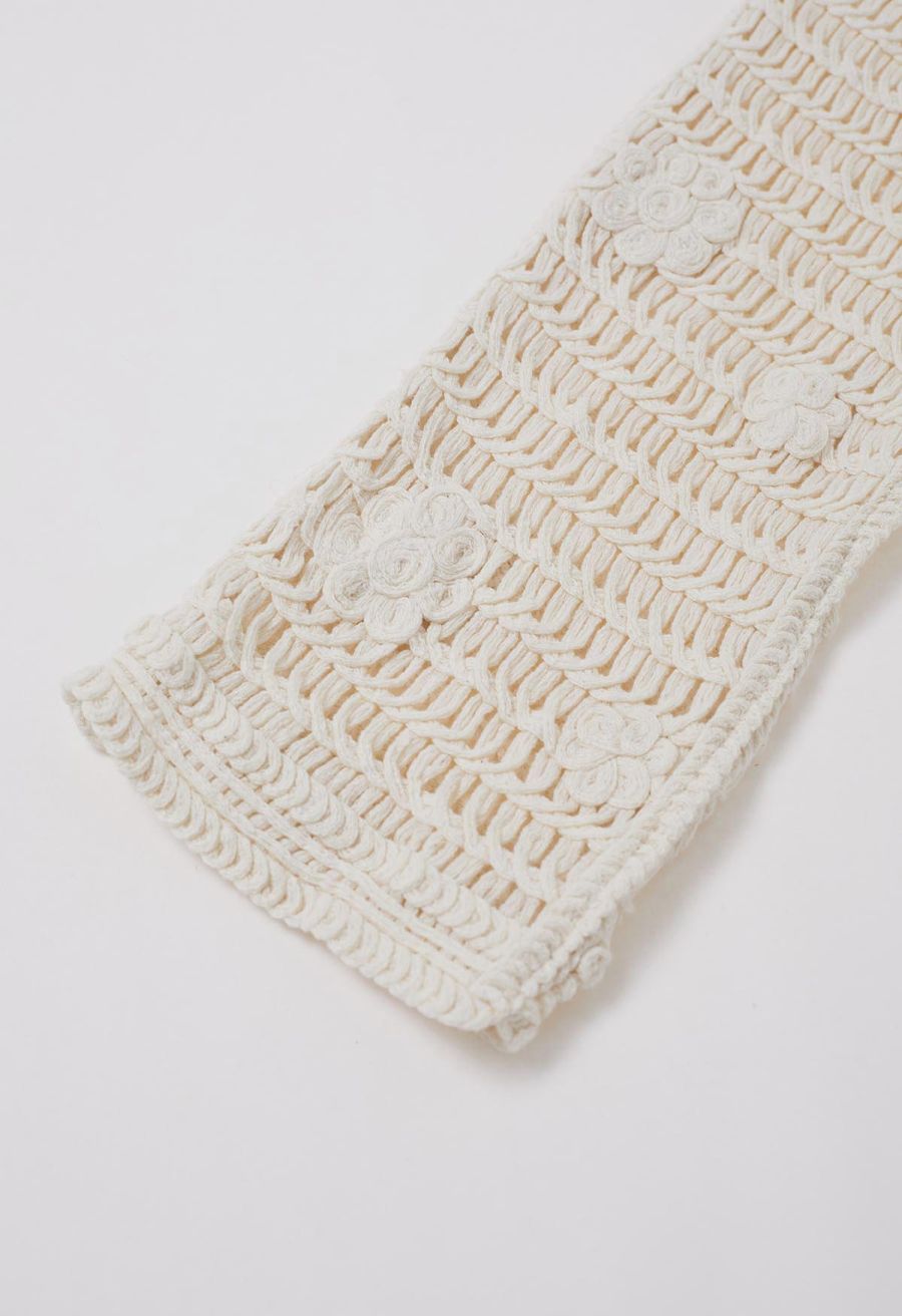 Butterfly Open-Knit Crochet Cotton Top