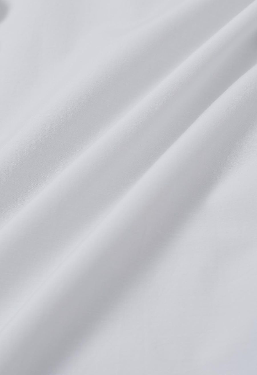 V-Neck Eyelet Embroidered Ruffle Trim Shirt