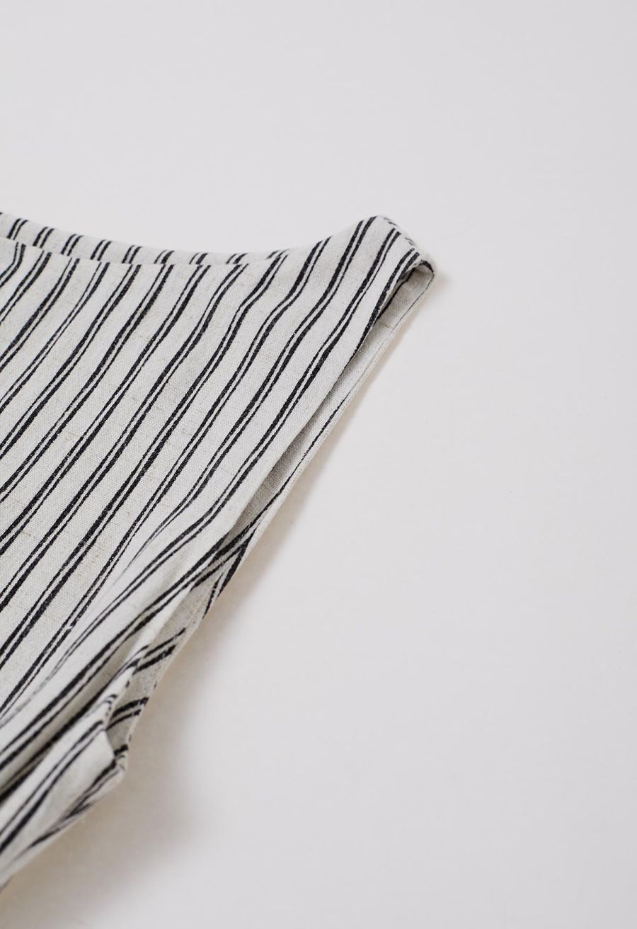 Side Knotted Stripe Sleeveless Top