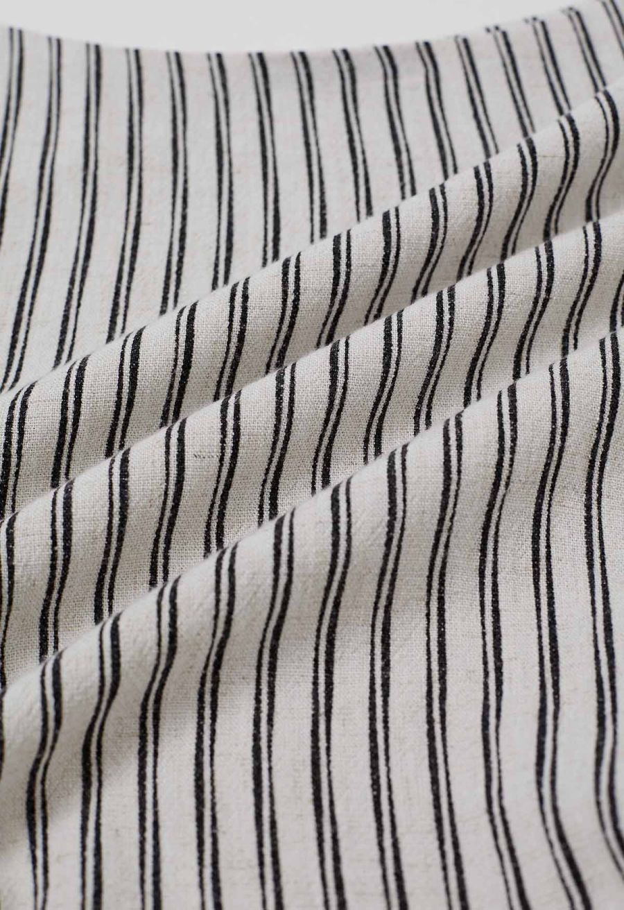 Side Knotted Stripe Sleeveless Top