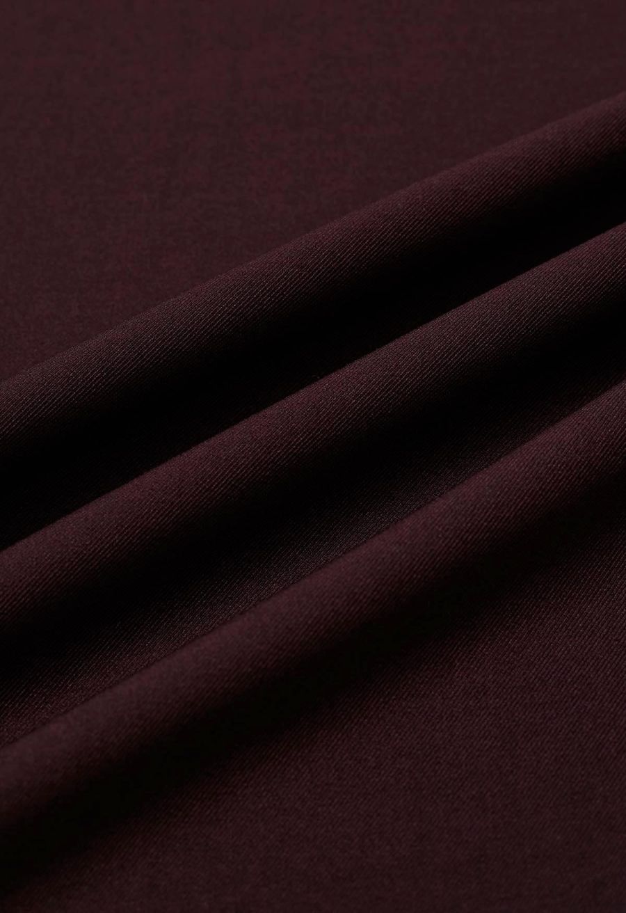 Folded Front Accent Wide-Leg Pants in Burgundy